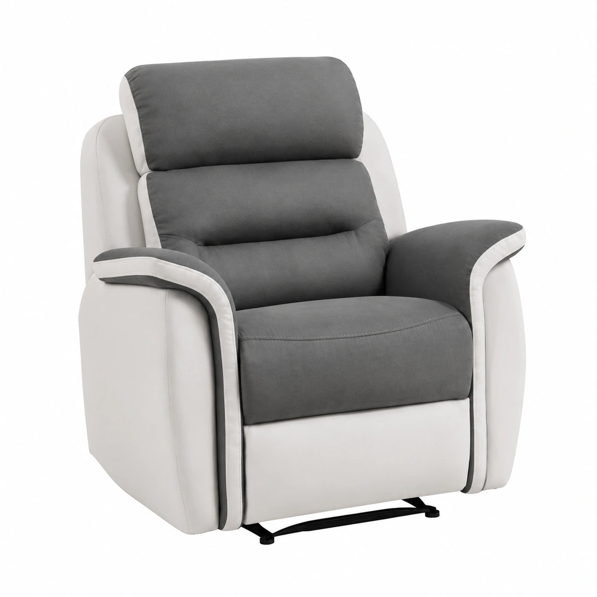 Fauteuil relax, coloris blanc et gris, pour le salon