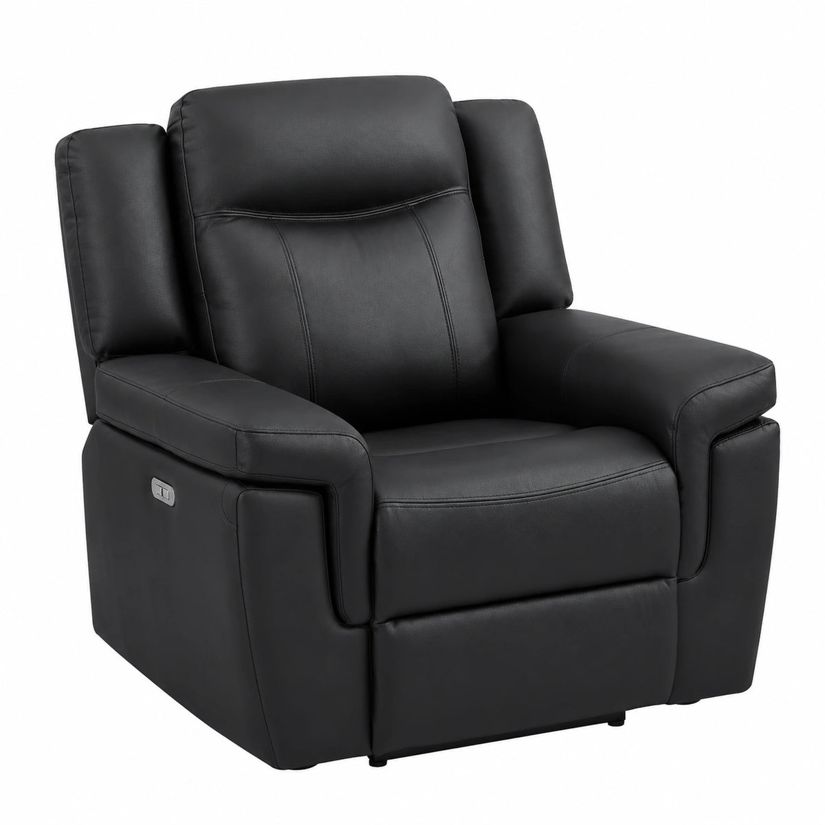 Fauteuil relax, en cuir, coloris noir, pour le salon