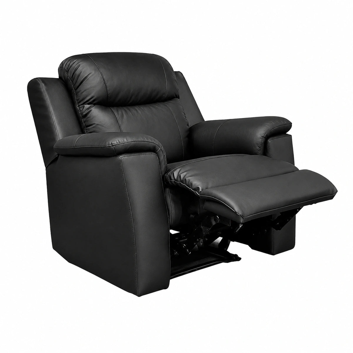 Fauteuil relax, en cuir, coloris noir, pour le salon