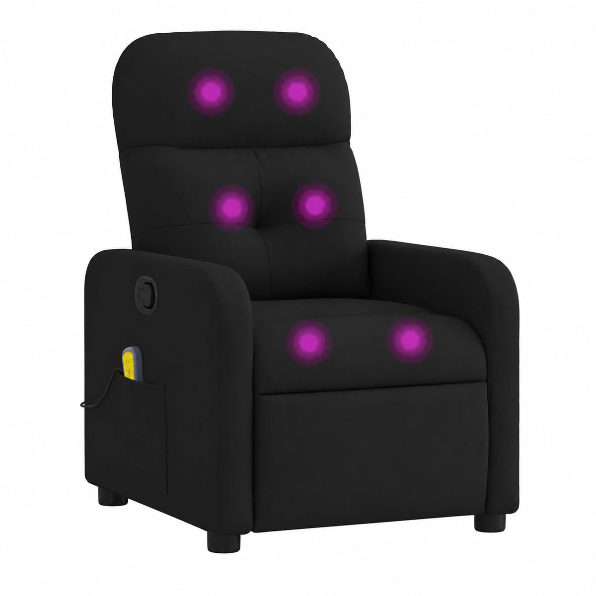 Fauteuil relax, inclinable, en tissu, coloris noir, pour le salon