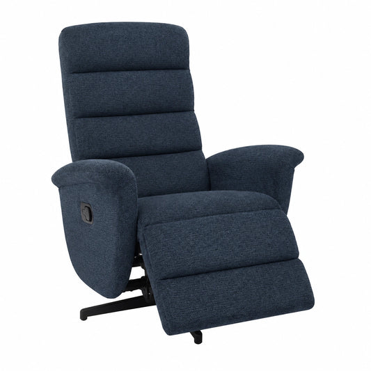 Fauteuil relax, pivotant, en tissu, coloris bleu, pour le salon