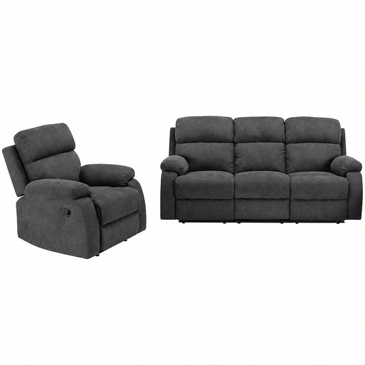 Canapé, en tissu, coloris anthracite, 1 place, pour le salon