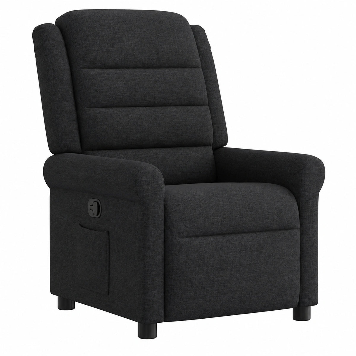 Canapé, inclinable, en tissu, coloris noir, pour le salon