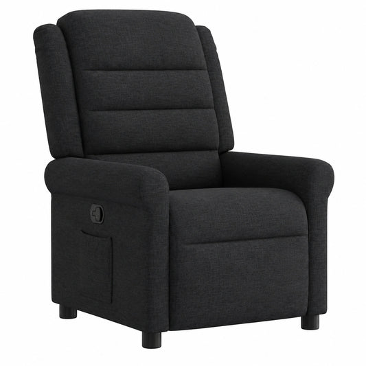 Canapé, inclinable, en tissu, coloris noir, pour le salon