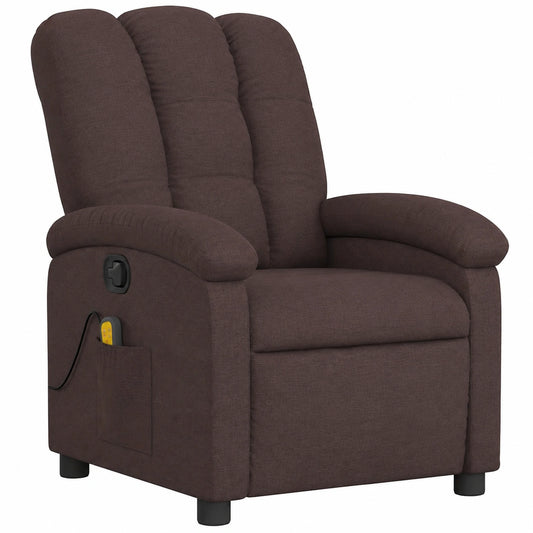 Fauteuil relax, en tissu, inclinable, coloris marron, pour le salon