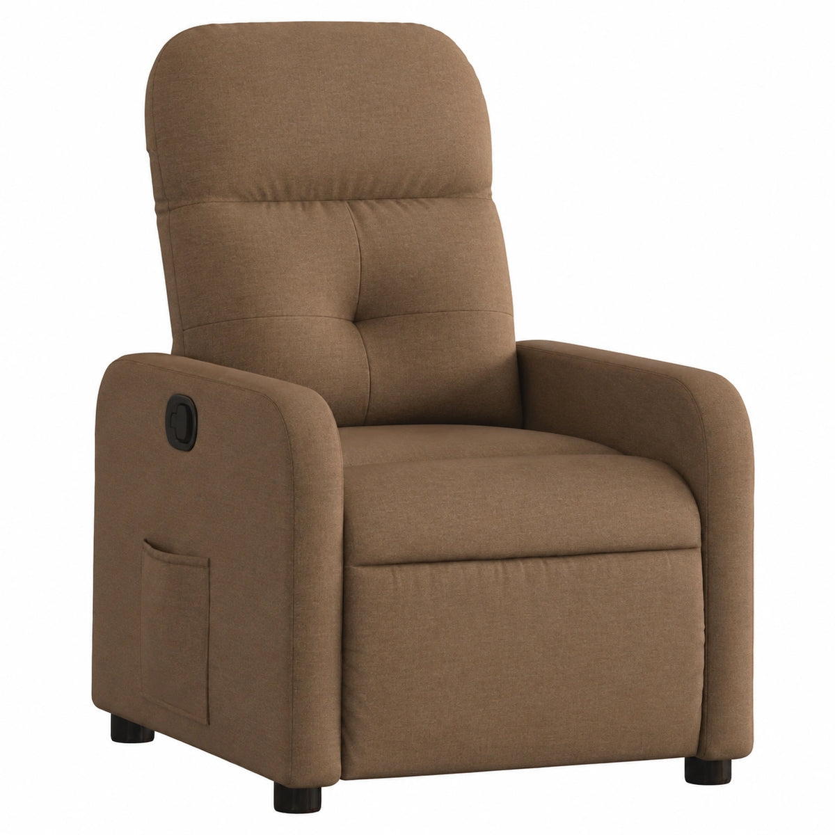 Fauteuil relax, en tissu, inclinable, coloris marron, pour le salon