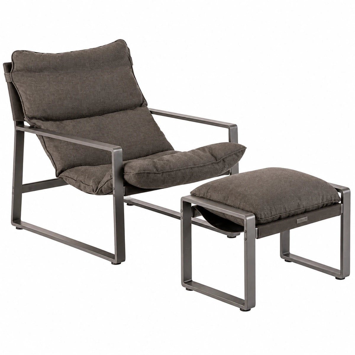Chaise de jardin, en acier et aluminium, coloris graphite, pour la terrasse ou le jardin