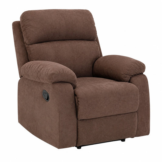 Fauteuil relax, en tissu, coloris marron, pour le salon