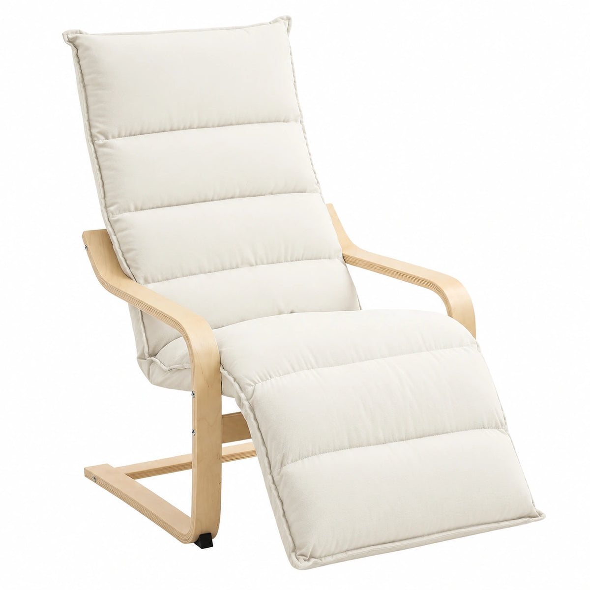 Fauteuil, réglable, rembourré, coloris crème, pour le salon ou la chambre