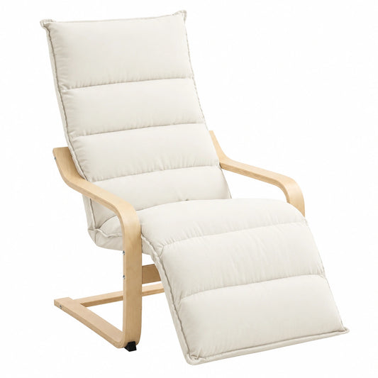 Fauteuil, réglable, rembourré, coloris crème, pour le salon ou la chambre